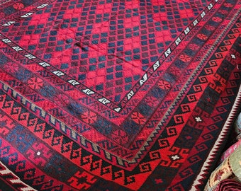 7x10 Afghan Kilim Rug, entrance rug, aztec rug, amazon rugs, hooked rugs large, carpet bag purse, turkish kilim rug, kawaii rug