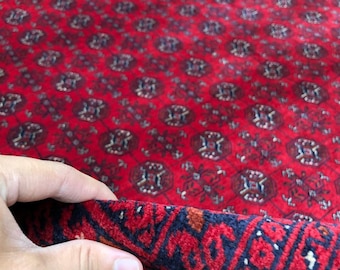 Handmade 10X13 Feet Ghazni Afghan Rug, Persian Designed For Living Room | Wool Area Oriental Carpet, Maroon Colored