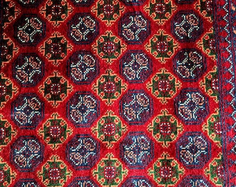 3.4x5 Authentic Afghan / Persian Rugs, Large living room rug for a house, handmade design with pure wool