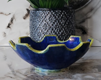 15.5 Cm Hand Crafted Lapis Lazuli Bowl, Stunning Royal Blue Color Handmade bowl from Badakhshsan Afghanistan, stone bowl, healing stone bowl