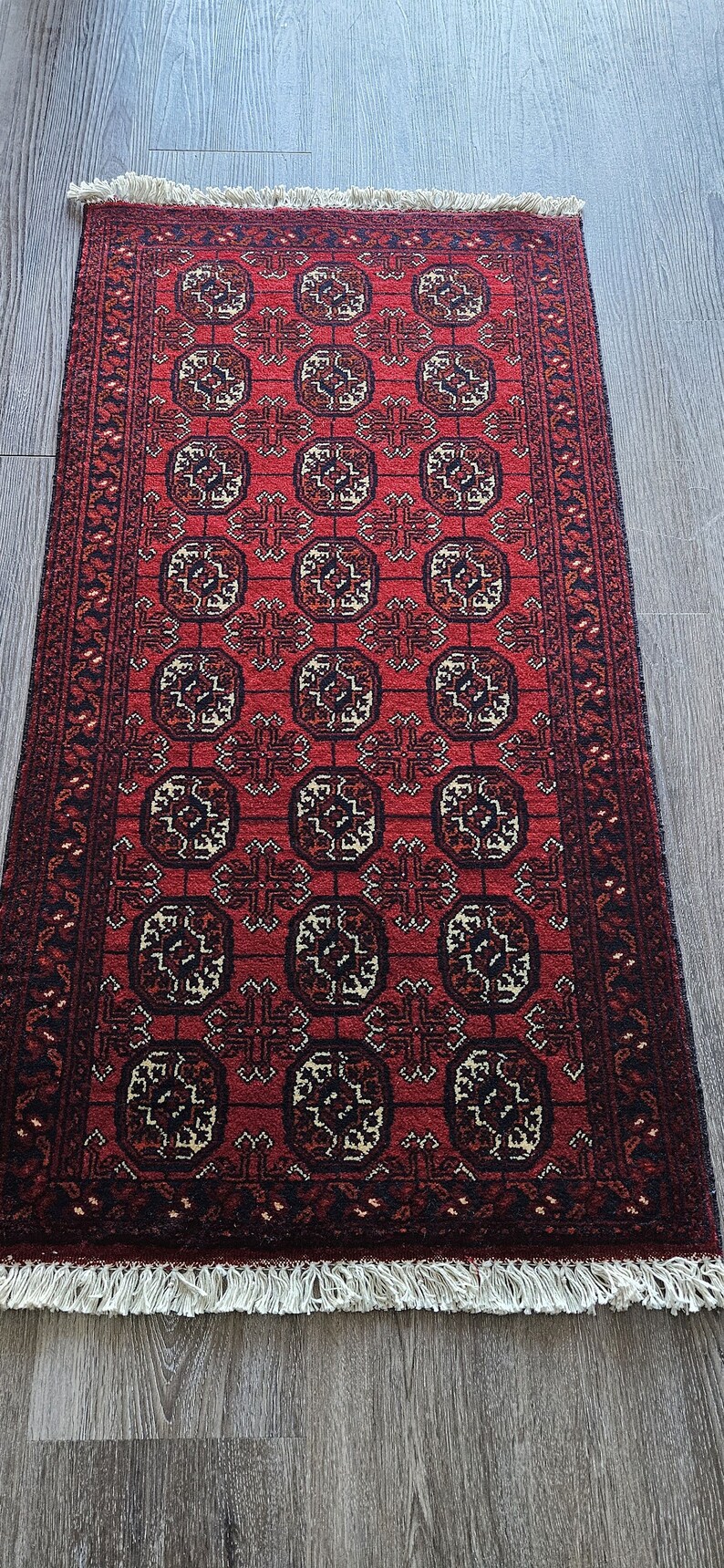 Handmade Bokhara Runner Rug, 2x3 Rug, Reading Rug, Knit Gift, Modern