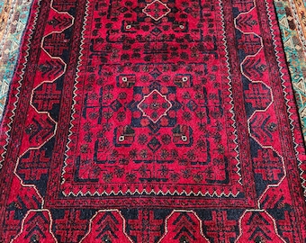 Small Afghan Rug, office rug, kitchen rug, nomadic rug, jute rug, colorful rug, floor rugs, area rugs, home decor modern, bedroom rug, decor