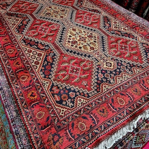 5x7 Beautiful Merinos Wool Afghan Rug, Pile Rug, Turkish Kilim Rugs, Rug Carpet, Oushak Rugs, 5X7 Feet