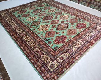 8x10 Afghan Kazak Wool Rug, Handmade & Durable and Top Quality