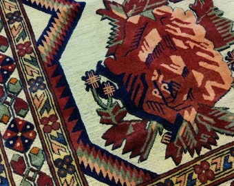 4x7 area rug, kids rug, colorful rug, kitchen rug, aztec rug, neutral oriental rug, woven rug, scandinavian decor, oushak vintage rugs