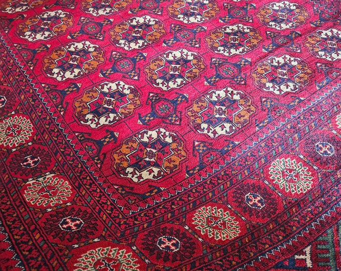 Bokhara Turkmen rug | Afghan rug | Persian rugs | Turkish rug | Red carpet | Rus Persian | high quality soft Turkmen rug | Bokhara rug