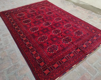 7x10 afghan rug, nursery decor, persian rug, vintage rug, small rug, kitchen rug, bokhara rug, small rug, baluch rug, rug runner, fringe rug