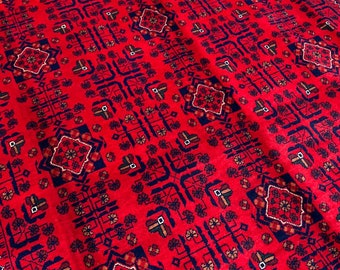 Traditional 10x7 Feet Top Quality Khamyab Handmade Afghan Rug, Persian Designed from Tribal Ghazni | Living room Carpet, Neon Colored