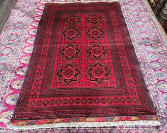 3x5.ft Rug, Afghan Khalmohammadi, Door Mat Rug, Handmade Carpet, Bohemian Rug, Decorative Home Rug, Hand knotted Rug, Area Rug, Kitchen Rug