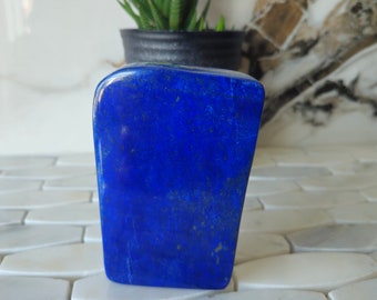 Tumbled Stone A++ Lapis Lazuli Free Form, Raw Natural Blue Stone, Crystal Decor, success, flat, Tumbled, Free form, Inner Truth, jewlery