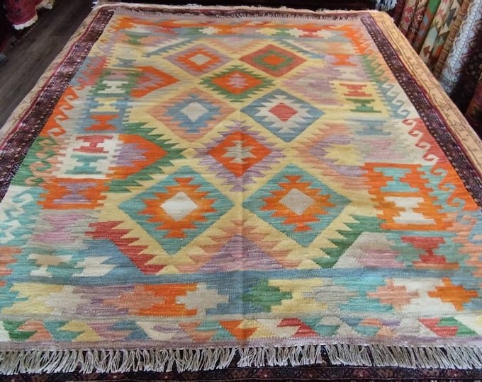 Handwoven afghan kilim | handmade rug | accent rug | tribal rug | living room rug | bed room rug | organic rug | woolen rug | gift for her