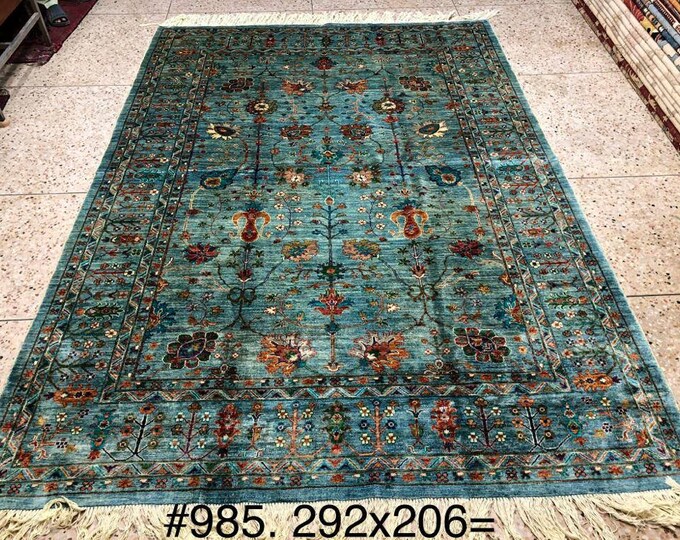 Mamluk rug-  persian hand knotted wool rug - gift for her, | Natural Dyes and Wool | Bedroom Rug | Rugs for Living Room