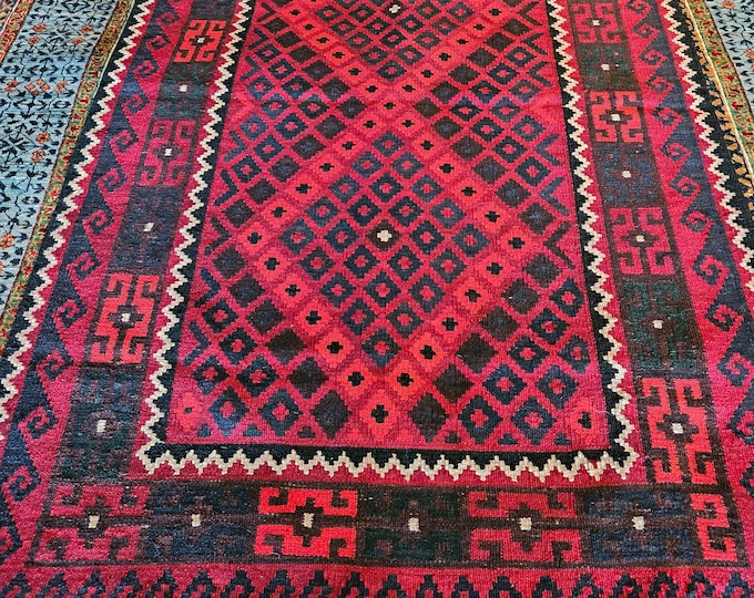 3x7 Afghan Kilim rug, colorful rug, boys room, bedroom rug, dusty rose, bed plans, living room rug, Persian rug, Scandinavian decor