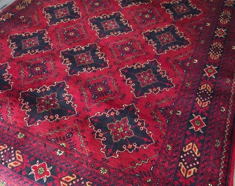 Afghan turkmen tribal kondozi area rug, handmade pattern area rug, turkoman oriental rug, decor, gift for her, gift for him, gift for mom