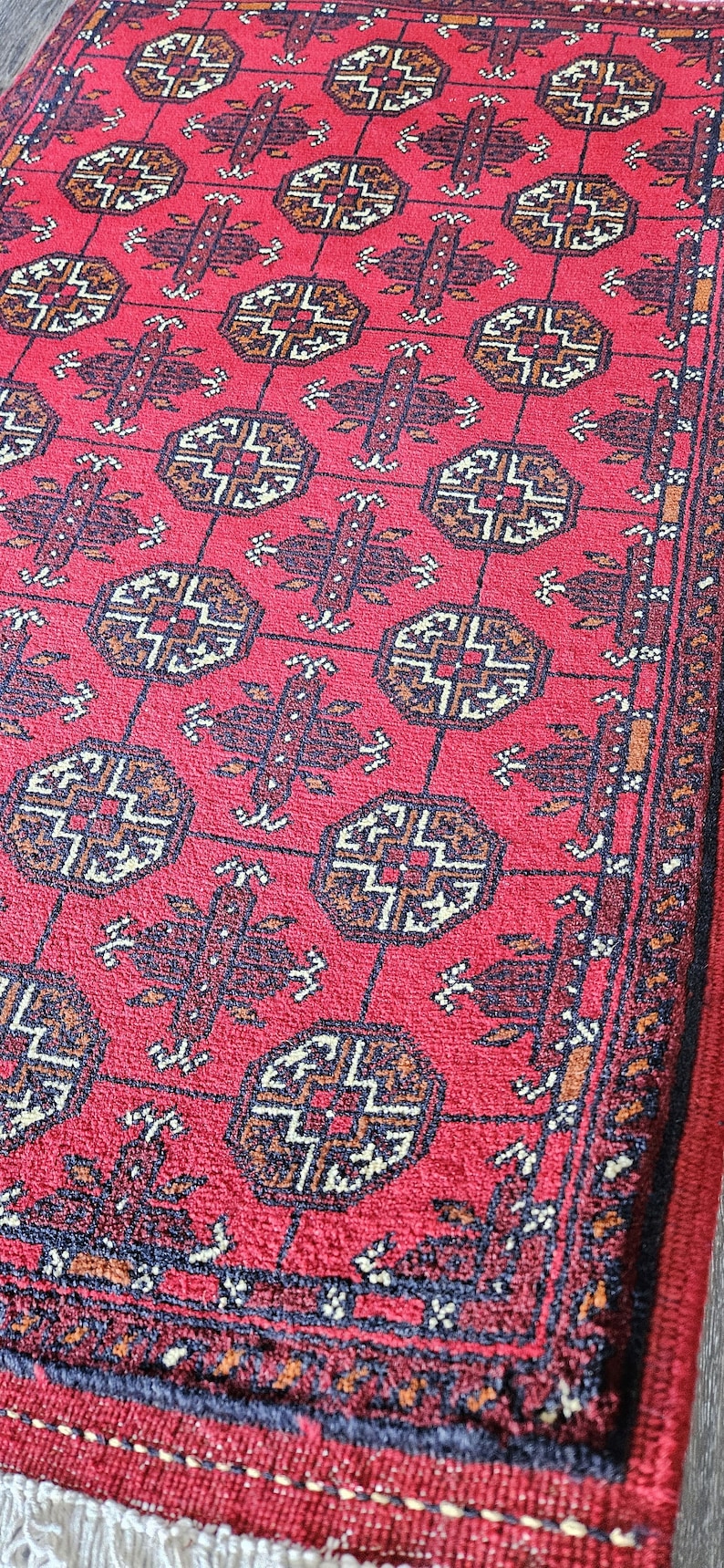 Handmade Bokhara Runner Rug, 2x3 Rug, Reading Rug, Knit Gift, Modern