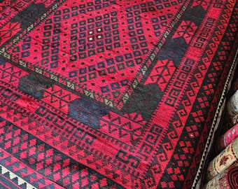 7x10 Afghan Kilim Rug, washable rugs, rug pad, dusty rose, kaws rug, reading rug, war rug, boho rug, decorative rug, traditional rug