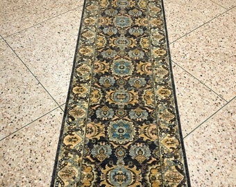 Runner zeigler handmade afghan rug, runner rug, afghan rug, high quality turkmen rug, chobi rug, oriental rug, turkish rug, blue runner rug
