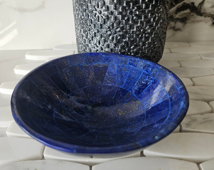 Pure Lapis Lazuli Plate Dish, Gemstone Crystal, Dinnerware, Serving Plate