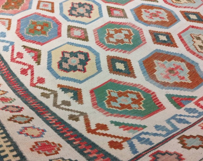 5x7 afghan wool kilim, housewarming gift, bokhara rug, turkish towel, farmhouse decor, indoor rug, hall runners, red rug, medallion era rug