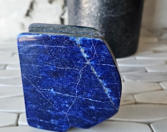 Authentic Lapis Lazuli Free Form, Raw Natural Blue Stone, soothe migraines, Reiki Chakra Stone, Raw stone, flat back, Self Expression