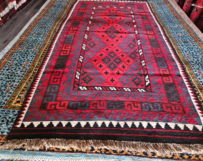 3x7 Afghan Kilim rug, home planner, Gift For Moms, stair carpet, been ourain rug, moroccan rug, rustic decor, work from home, sisal rugs