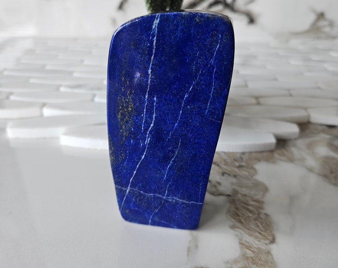 A++ Lapis Lazuli Free Form, Raw Natural Blue Stone, Lapis Palm Stone, crystal gift, flagstone, Quartz, lapis lazuli jewelry, Pyrite slab