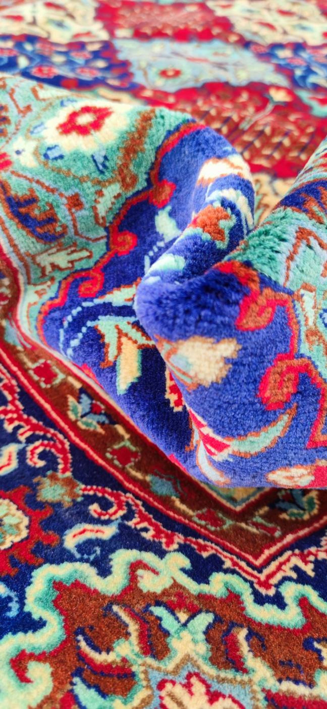 5x7 Beautiful Merinos Wool Afghan Rug Pile Rug Turkish Kilim Etsy