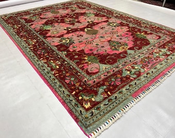 Handmade Traditional Afghan Kazak Carpet, Super Fine Handmade Area Living Room Rug