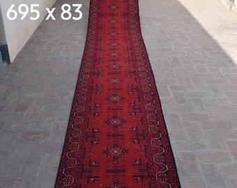 2.69x22 Long Afghan Runner Rug, homemade christmas gifts, Ethnic Rug, berber carpet, medallion rug, sumak rug, war rug, blanket, small rug