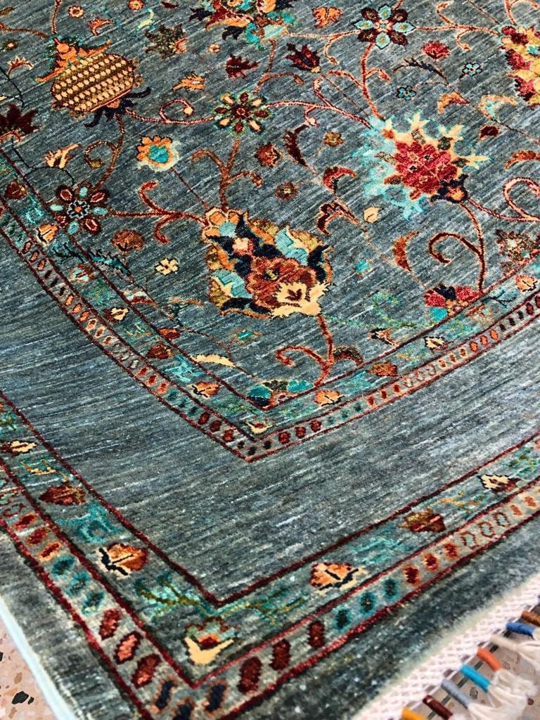 Handmade Wool Kilim Rug Traditional Oriental Afghan Brown Rug 194x297cm 
