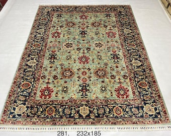 Handmade Traditional Afghan Kazak Carpet, Super Fine Handmade Area Living Room Rug