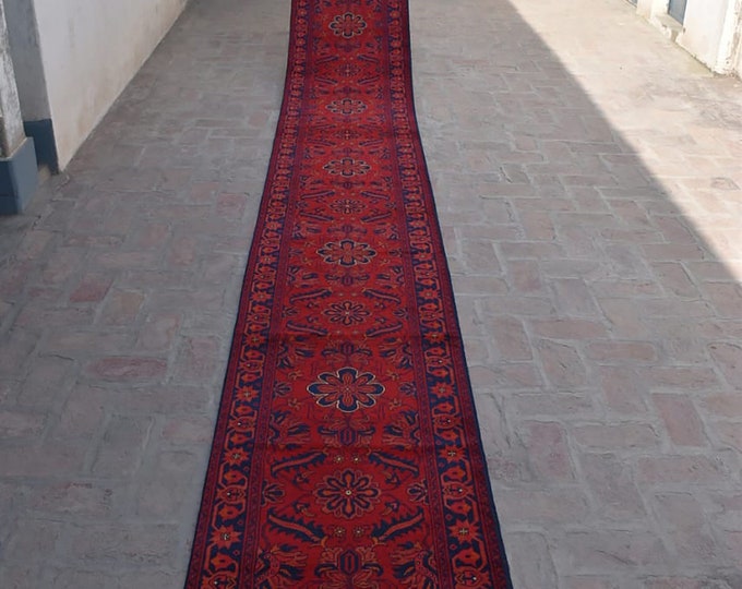 2.3x22 afghan khamyab rug, turkey rug, dusty rose rug, oushak, vintage rugs, kilim rug, hand made rug, persian runner rug, large floor rug
