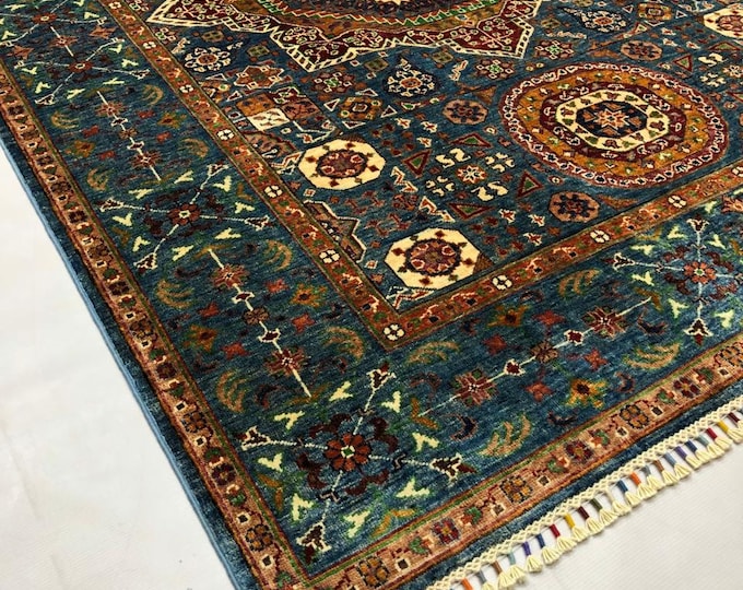 6x8 Feet Top Quality Ghazni Handmade Afghan Rug, Persian Designed from Tribal Ghazni | Living room Carpet, Brown Colored
