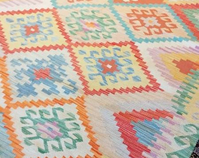 Handwoven afghan kilim | handmade rug | accent rug | tribal rug | living room rug | bed room rug | organic rug | woolen rug | gift for her