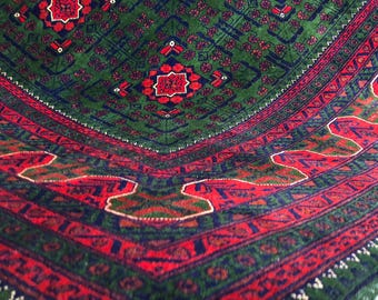 Authentic Blue Khamyab Afghan Rug, Persian Styled Carpet | 7x10 feet