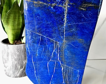 9.74 LBS Lapis Lazuli, success, Stone Slice, Cabochon, Crystal Towers, blue stone, birthday, soothe migraines, large bead, Blue Aventu
