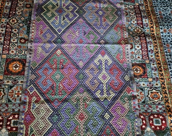 Runner Kilimrug, Sumac afghan wool rug, decorative rug, hand made rug, entryway rug, handmade flatweave rugs, faded rug, home decor rug,