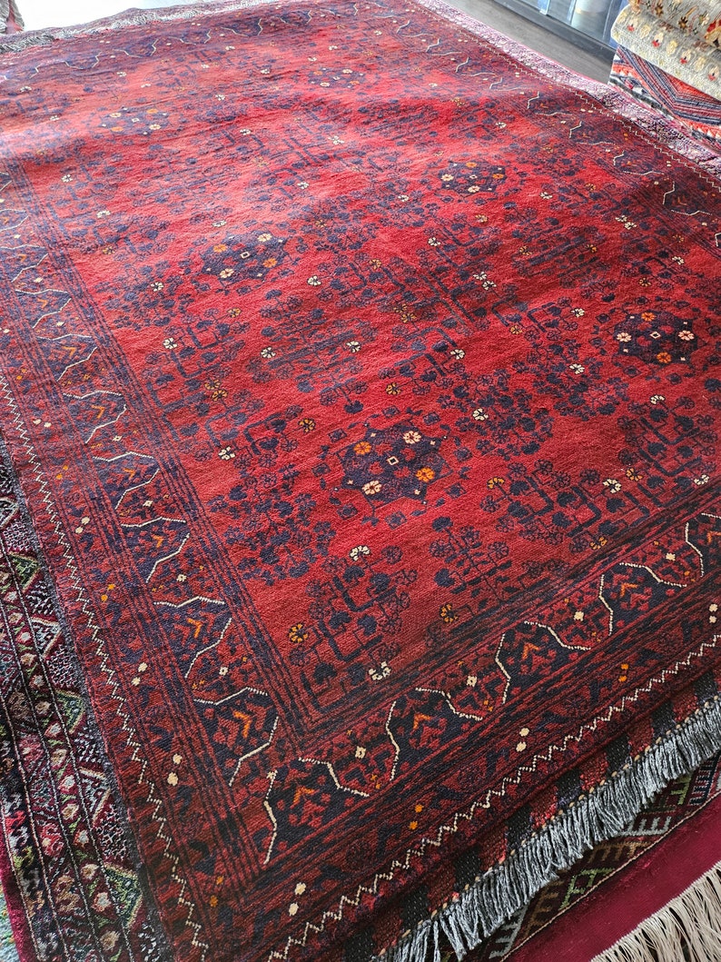 Red Bokhara Rug, Soft Turkmen Area Rugs Living Room Bedroom Entryway ...
