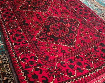 Khamyab Handmade Afghan Rug, funky rug, indoor rug, xmas, area rugs, bedroom rug, small rug, yoga rug, wall decor, vintage rug, modern