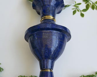 38 Cm Hieght Hand Crafted stunning genuine highest quality Lapis Lazuli Gemstone vase directly from Afghanistan