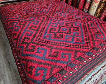 8x9 Afghan Kilim Rug, Turkish kilim rug, small rug, wool rug, kilim rug, amazon rugs, large floor rugs, pillow, Ethnic Rug, turkey rug