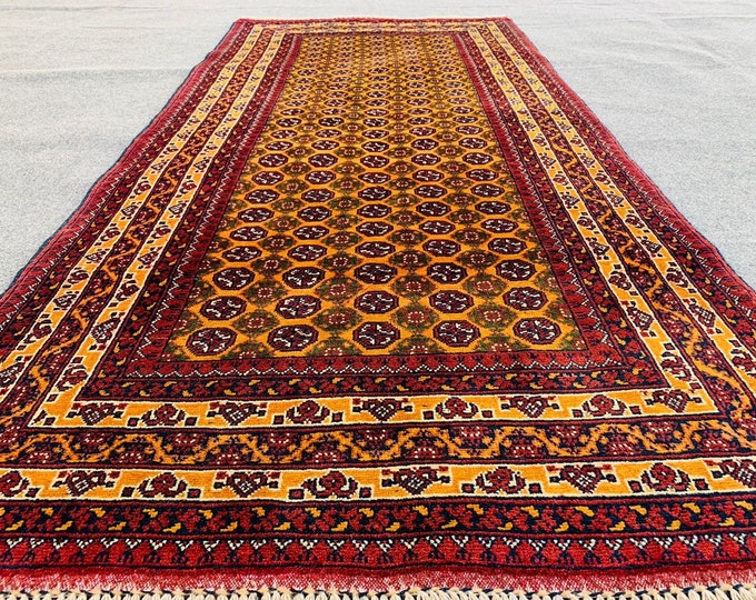 Stunning Well-made Afghan Khawaja Roshnae Runner Rug made with Soft Sheep Wool on a Wool f, Runner, Hallway Runner, Woolen Runner Rug