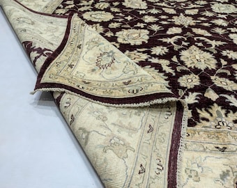 8 Feet Handmade Square Shaped Afghan Rug, inspired by Persian designed, Very High Quality of Chobi Wool, Perfect Rug for a Living Room