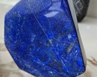Free Form A++ Lapis Lazuli, Lapis Freeform, Polished Tumble, Confidence, Grounding, blue stone, crystal gift, loose stone, Lapis Palm Stone