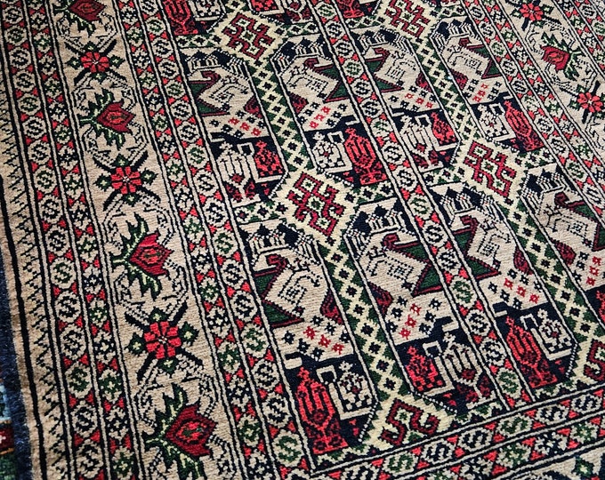 Small Afghan rug, 3x5 rug, work from home, turkey rug, traditional rug, washable rug, boho rug, decorative rug, kitchen rug, office rug