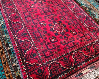 3x4 Small Handmade Afghan Rug, home decor rug, rugs for living room, persian rug, farmhouse decor, bohemian rug, small rug, bedroom rug