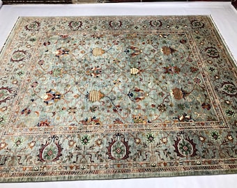 9'9x8'4 Mamluk Afghan Rug Handmade Rug | Braided rugs, Authentic textiles, Reading rug, Cool rug, Felted wool rugs, Traditional weavings