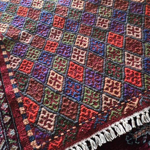 Tapis Kilim 3x5 Afghan Wool Kilim, cadeau anniversaire Tapis