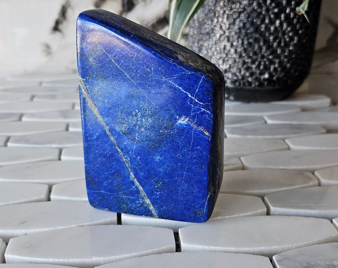 Natural Lapis Lazuli Free Form, Raw Natural Blue Stone, Gift for Mom, shape, slate, Crystal Decor, natural lapis, smooth, Lapis Palm Stone