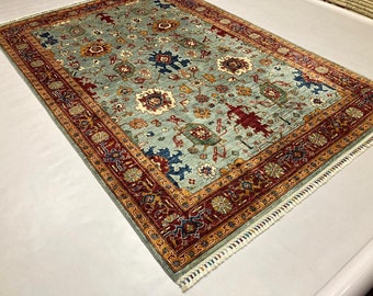 8'4x5'7 Mamluk Afghan Rug Handmade Rug | Handwoven rugs, Home depot carpet, Been ourain rug, Crafted heritage textiles, Sustainable decor